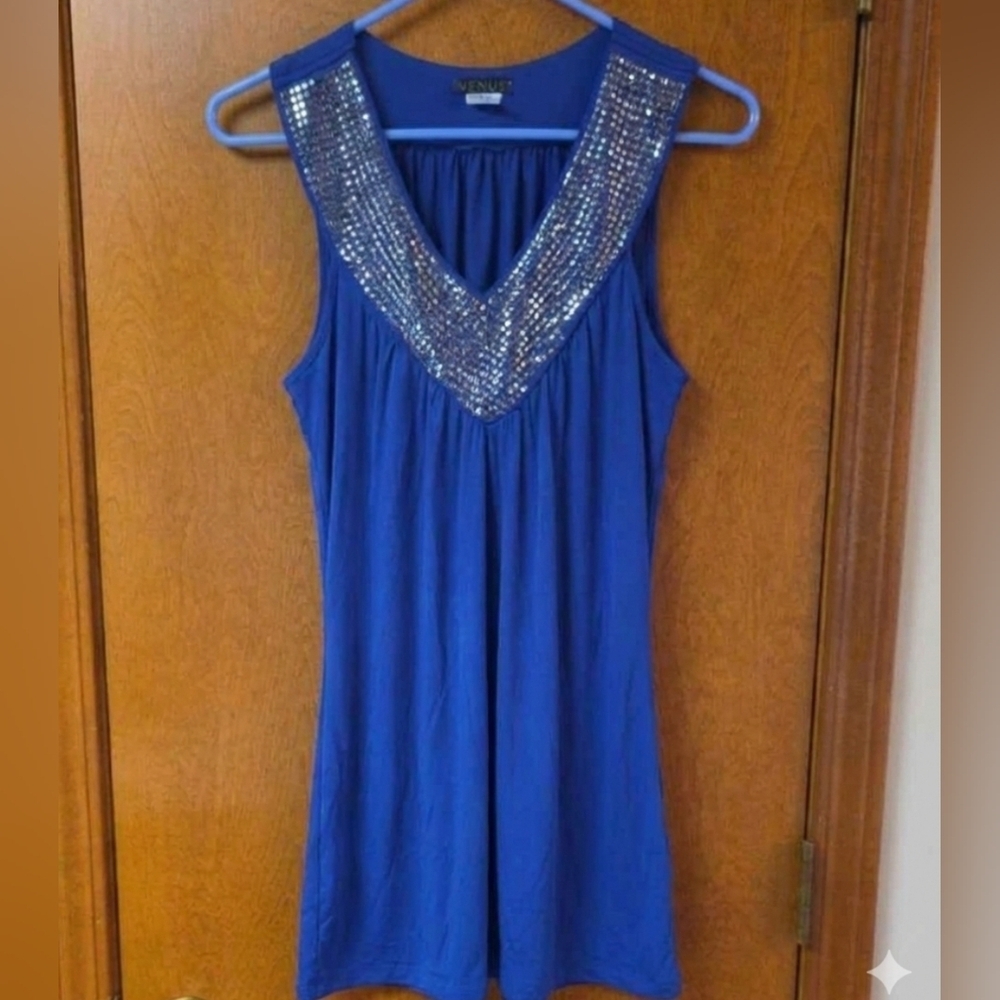 Venus Sleeveless Top with Silver Accents